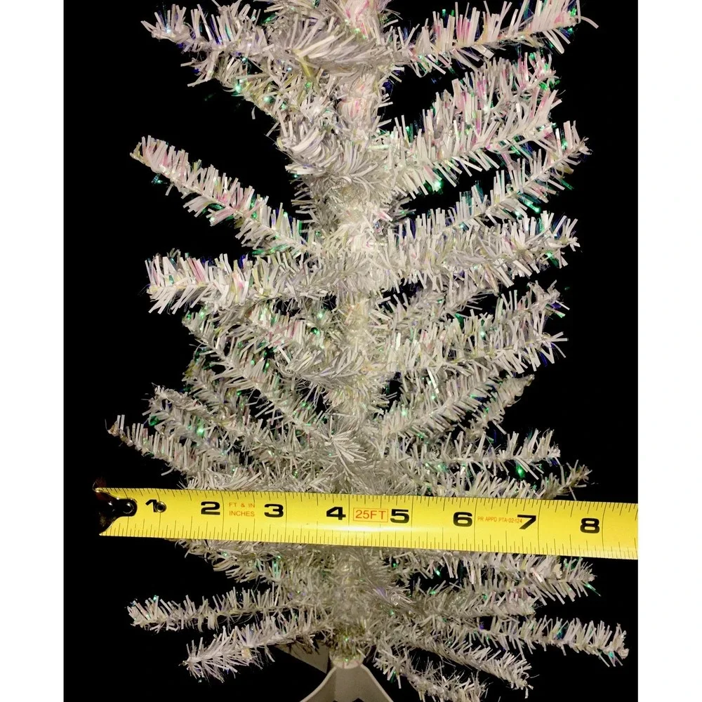 Vintage Skinny‎ White Iridescent Christmas Tree MCM  24